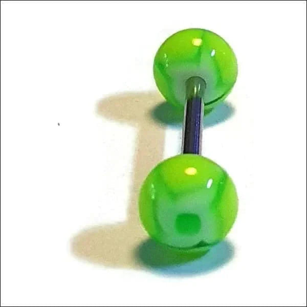 Tongpiercing bloem Fel Geel Groen 1.6mm 16mm 8720157009825 alles Aramat Jewels Barbell bloem Chirurgisch staal dames geel Geen hanger groen heren piercing Piercings PVD Staal Tong tong44 tongpiercings uniseks Volwassenen