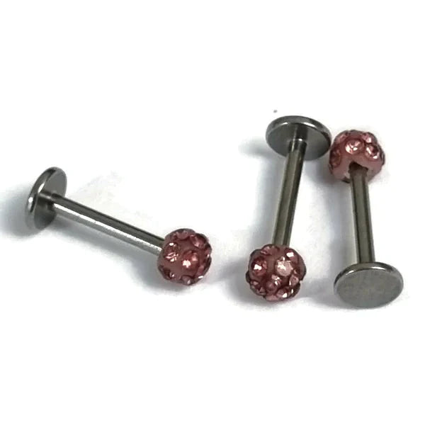 Tragus Of Helixpiercing Roze Kristal Shamballa 3mm 1.2mm 3mm 6mm alles Barbell chirurgisch staal dames Helix helixpiercings jin kristal Met_steen nakijken Oor piercing Piercings PVD roze shamballa Staal Stud tekst Tragus traguspiercings Volwassenen zilverkleurig