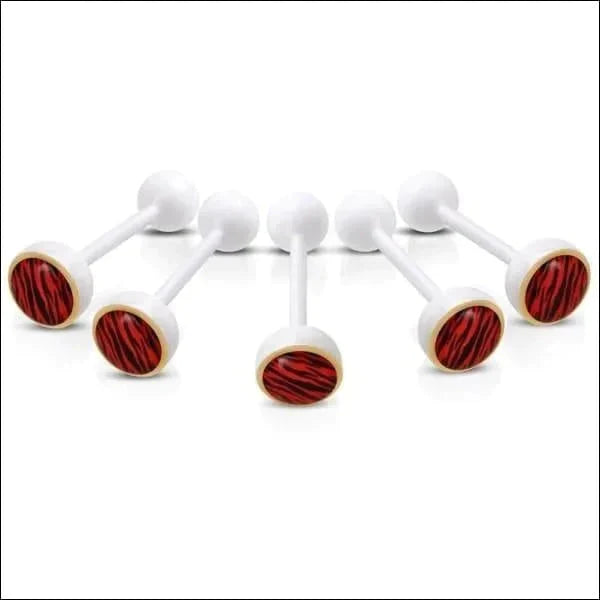 Bioplast Witte Tongpiercing Dierenprint Tijger-Rood 1.6mm 16mm 8mm acryl alles Aramat Jewels Barbell bioplast dames dier Geen hanger Geen_steen heren Meerdere Varianten piercing Piercings Tong Tongpiercings uniseks Volwassenen wit