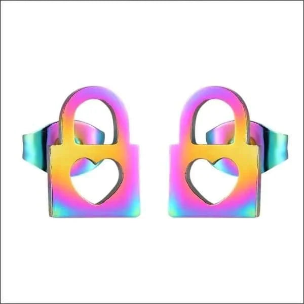 Slotjes Oorbellen Chirurgisch Staal- Regenboogkleur-10mm 10mm 8720157040217 alles Apparel & Accessories > Jewelry > Earrings Aramat Jewels chirurgisch staal dames fantasie fgift Geen edelsteen Geen hanger Geen steen geometrisch gepolijst hart multikleurig oor3017 oorbellen oormodel PVD regenboog Staal Volwassenen zonder hanger zonder steen Zonder_hanger Zonder_steen zweerknopjes