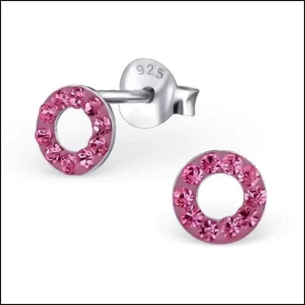 Zilveren Ronde Oorbellen Cirkel Kristal 5mm Roze 5mm alles Aramat Jewels blauw dames elf925 Fuchsia Roze Geen oormodel Geen_Parel geometrisch kinderen kristal Licht oranje Licht roze licht_roze Meerdere kleuren Met_steen Nieuw oorbellen oranje paars rond roze silver transparant Zee_blauw Zeeblauw zilver Zonder_hanger
