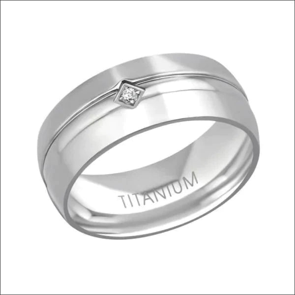 Ring Titanium Zirkonia Zilverkleurig Maat 19 alles dames Geen hanger heren Met_steen nakijken niet geupdated Ring met steen ringen ringmaat_19 rond titanium Volwassenen Vriendschapsring zilverkleurig zirkonia