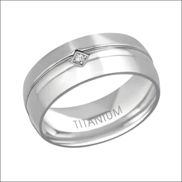 Ring Titanium Zirkonia Zilverkleurig Maat 20 alles dames Geen hanger heren Met_steen nakijken niet geupdated Ring met steen ringen rond titanium Volwassenen Vriendschapsring zilverkleurig zirkonia