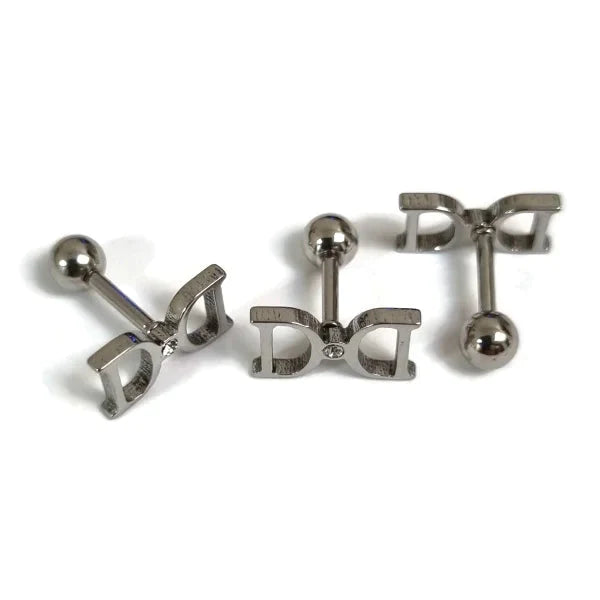 Helixpiercing Fantasie Transparant Zilver Kleur 1.2mm 6mm alles Barbell chirurgisch staal dames fantasie hart Helix helixpiercings jin Met_steen nakijken Oor piercing Piercings PVD Staal Stud tekst transparant Volwassenen zilverkleurig zirkonia