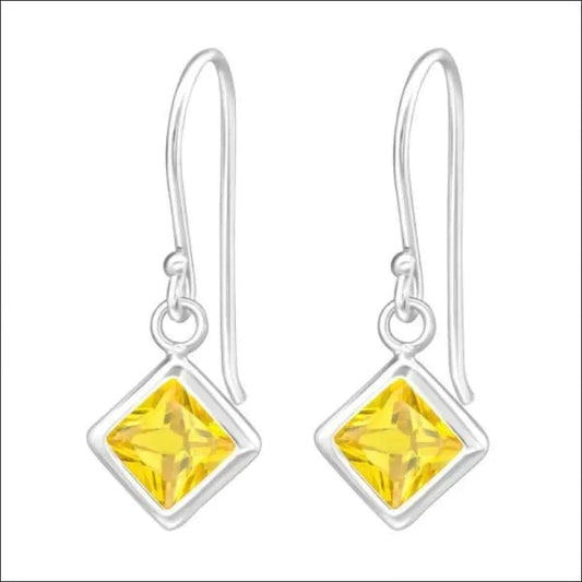 Oorhanger Vierkant Kinderen Zirkonia Geel 925 Zilver 6mm 20mm 8720157032687 alles Aramat Jewels dames elf925 geel Geen hanger kinderen Met_steen oor4401-23942 oorbellen oorhangers oormodel plastick silver vierkant zilver zirkonia