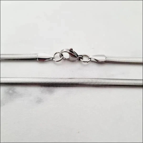 Een Zilveren Slangenketting Met Een Slotje