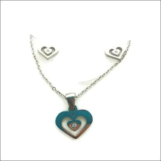 Sieradenset Oorbellen En Ketting Hart Staal Dames 45cm 45cm 8720157006855 alles Aramat Jewels chirurgisch staal dames hart Ketting(en) met oorbel(len) Met_hanger Met_steen nakijken PVD set14 sieradensets Staal transparant Volwassenen zilverkleurig zirkonia