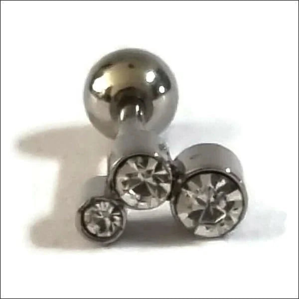 Oorpiercing Tragus Piercing Met Steentjes Transparant 1.2mm 6mm alles bar Barbell chirurgisch staal dames Helix helixpiercings Met_steen nakijken Oor piercing Piercings PVD Staal tekst transparant Volwassenen zilverkleurig zirkonia