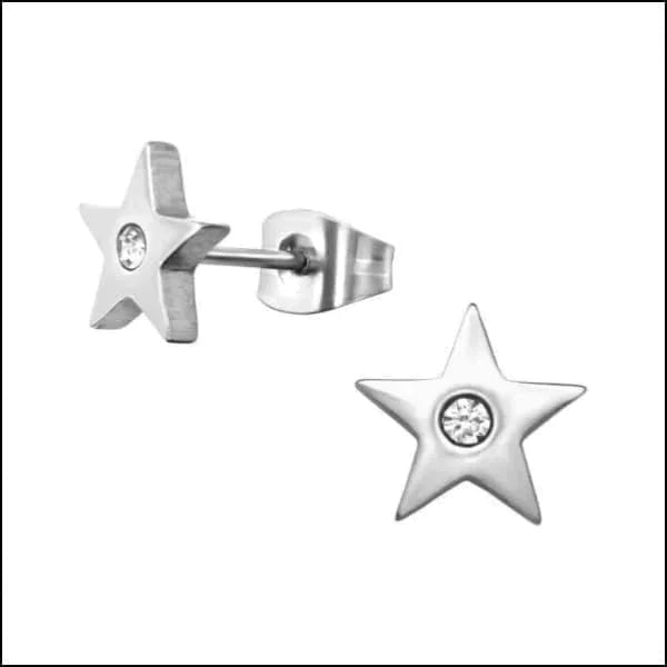 Zweerknopjes Ster Oorbellen Met Zirkonia Steentje Zilverkleurig 8mm alles chirurgisch staal dames elf925 Geen oormodel Geen steen gepolijst goudkleurig heren Meerdere kleuren Nieuw oorbellen PVD rosékleurig Staal ster transparant unisex Volwassenen zilverkleurig zirkonia Zonder_hanger zwart zweerknopjes