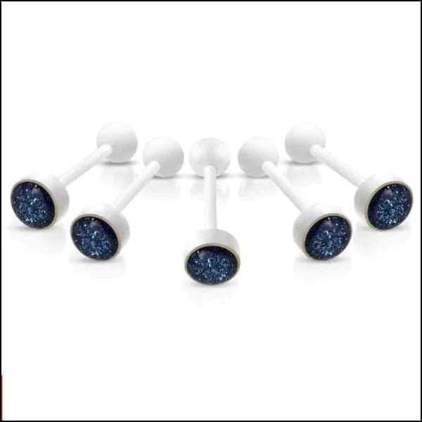 Bioplast Tongpiercing Wit Glitter - Donker Blauw 1.6mm 16mm 8mm alles Aramat Jewels Barbell bioplast blauw dames Donker Rood Geen hanger Geen_steen glitter groen heren Meerdere kleuren oranje paars piercing Piercings rood Tong Tongpiercings uniseks Volwassenen wit