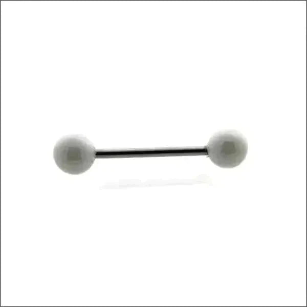 Parel Tongpiercing Chirurgisch Staal 16mm 1.6mm 16mm 6mm acryl alles Aramat Jewels Barbell blauw chirurgisch staal creme dames geel Meerdere kleuren parel PVD rood roze Staal Tong tong196 Tongpiercings Volwassenen wit zilverkleurig Zwart