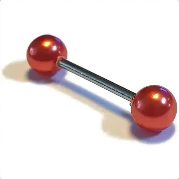 Parel Tongpiercing Chirurgisch Staal 16mm 1.6mm 16mm 6mm acryl alles Aramat Jewels Barbell blauw chirurgisch staal creme dames geel Meerdere kleuren parel PVD rood roze Staal Tong tong196 Tongpiercings Volwassenen wit zilverkleurig Zwart