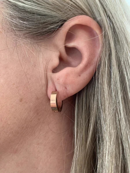 Oorringen Rosékleurig Chirurgisch Staal 13mm x 4mm 14mm 4mm alles chirurgisch staal dames Geen edelsteen Geen hanger Geen_Parel nakijken oorbellen oormodel Oorringen oorringetjes PVD rosékleurig Soort sieraad_Oorringen Staal Video zonder hanger Zonder_hanger zweerknopjes