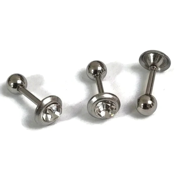 Helix Piercing Rond Kristal Zilverkleur Chirurgisch Staal 1.2mm 6mm alles Barbell chirurgisch staal dames fantasie Helix helixpiercings jin kristal nakijken Oor piercing Piercings PVD rond Staal Stud tekst transparant Volwassenen zilverkleurig Zonder_steen