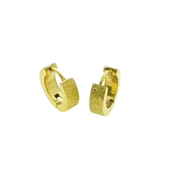 Stalen Oorringen 14mm Goudkleur 14mm alles bol chirurgisch staal dames Geen edelsteen Geen hanger Geen_Parel goudkleurig heren Meerdere Varianten oorbellen Oorringen oorringetjes PVD sandblasted Soort sieraad_Oorringen Staal uniseks Volwassenen zirkonia zonder hanger Zonder_hanger zweerknopjes