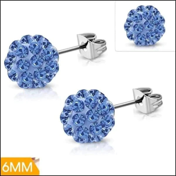 Oorbellen | Shamballa Bolletjes Oorstekers Aqua