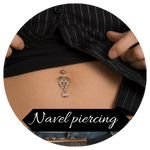 Navelpiercing stijlen materialen verzorging barbell hanger zirkonia Aramat Jewels