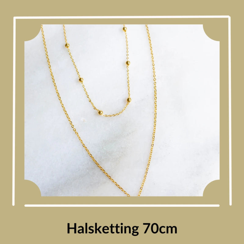 Luxe lange stalen halsketting 70cm - Aramat Jewels