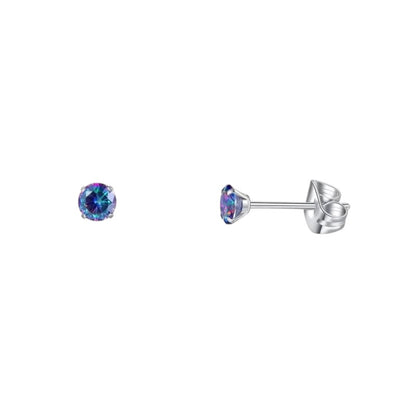 Boucles d'oreilles en titane avec zircon multicolore