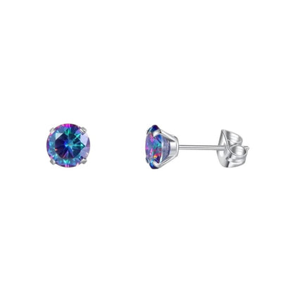Boucles d'oreilles en titane avec zircon multicolore
