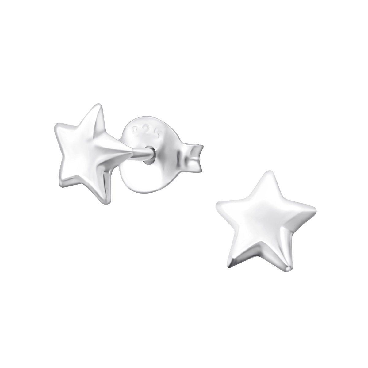 925 Sterling Zilveren Sterretjes Oorknopjes 6mm - Aramat Jewels - Oorbellen - cadeautip