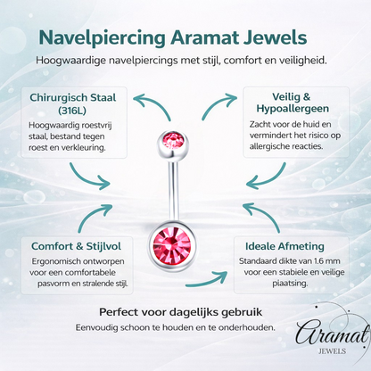 Sparkling Zirconia Navel Piercing - Surgical Steel