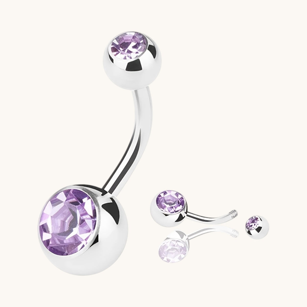 Sparkling Zirconia Navel Piercing - Surgical Steel