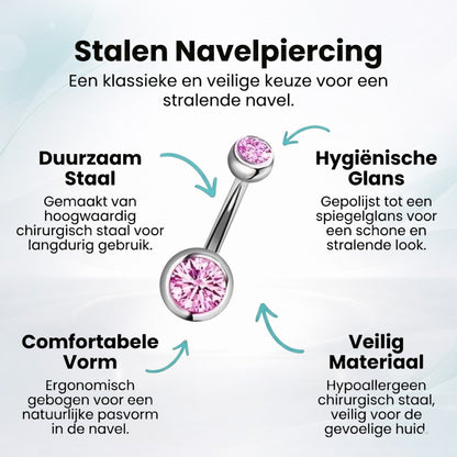 Sparkling Zirconia Navel Piercing - Surgical Steel