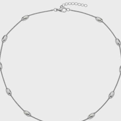 Goudkleurige of Zilverkleurige Ketting Ovale Bolletjes RVS 5mm 40cm Dames