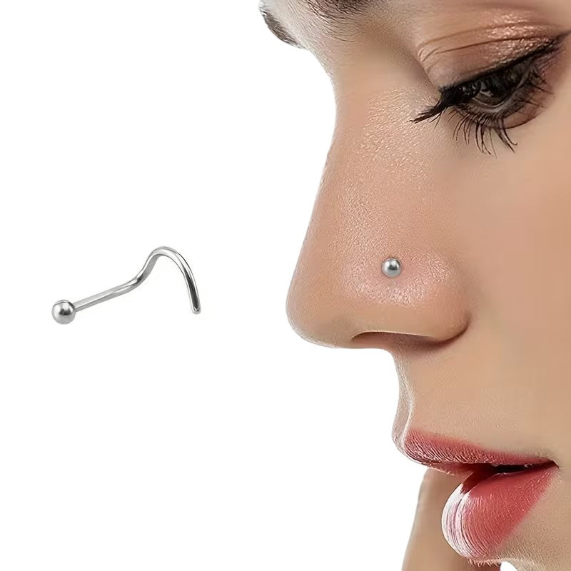 Stalen Neuspiercing Zilverkleurig Bolletje – 2mm S-staafje