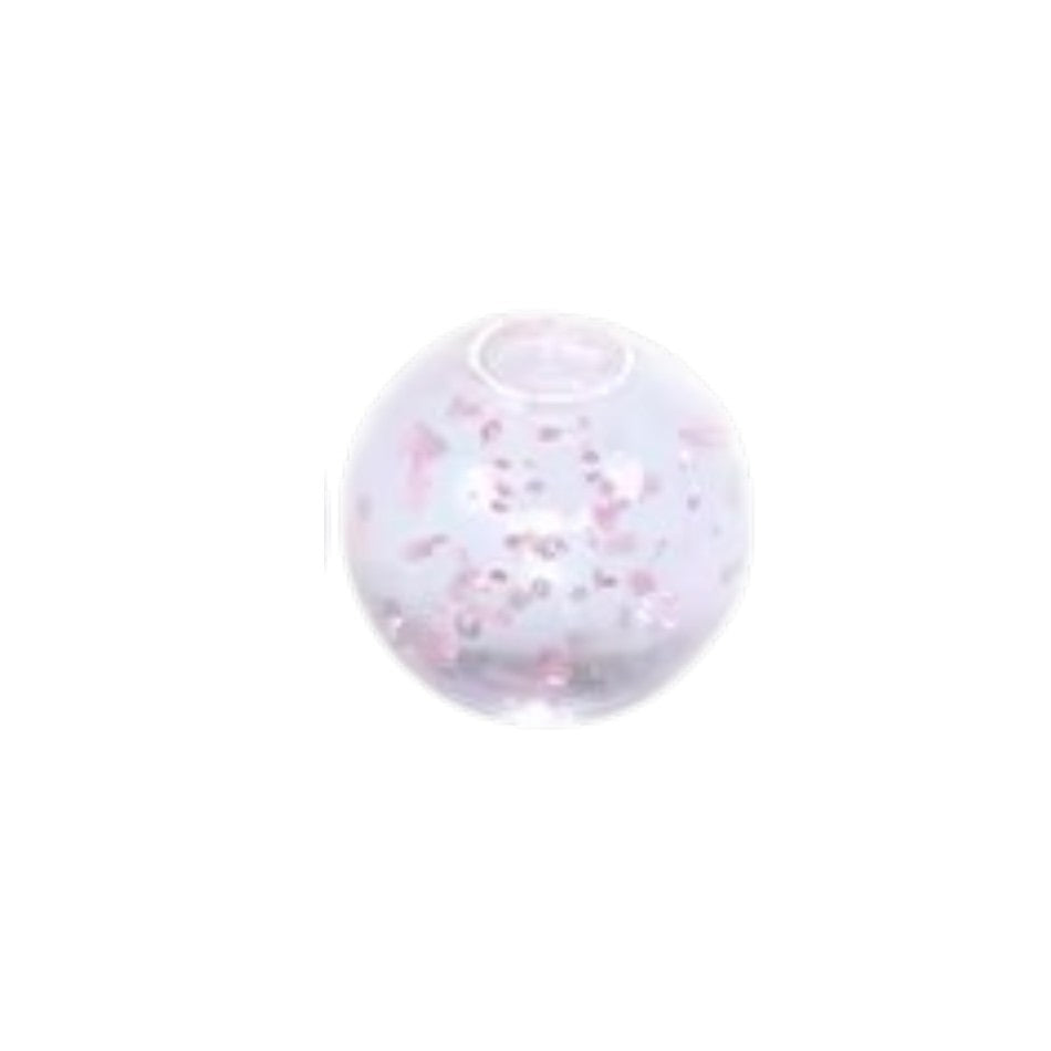 Transparant Piercing Balletje met Glitters – Acryl – 5mm (1.6mm Dikte) – Per Stuk
