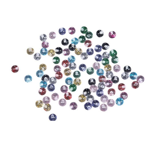 Glitter Piercing Balletje Transparant Acryl – 6mm (1.6mm Dikte) – Per Stuk