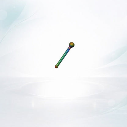 Aramat Jewels multi-color surgical steel nose piercing with a 1.5mm ball end.