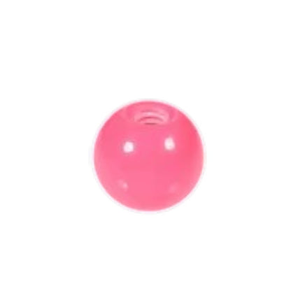 Aramat Jewels roze acryl piercing balletje van 6mm met 1.6mm schroefdraad, tandvriendelijk en lichtgewicht.