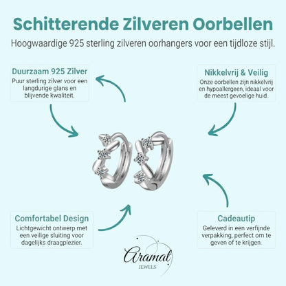 Aramat Jewels small silver hoop earrings with clear cubic zirconia stones and a zigzag pattern, 12mm diameter.
