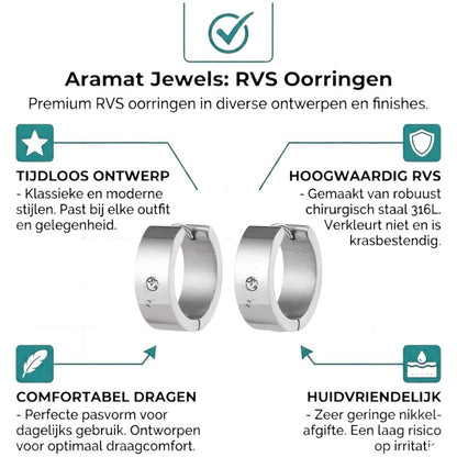 Aramat Jewels wide silver-tone huggie hoop earrings, 20x7mm, with a single clear crystal accent. Unisex design with a hinge closure.