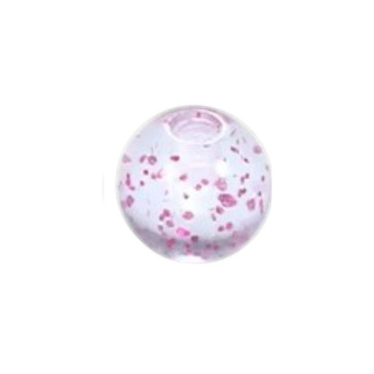 Aramat Jewels transparant acryl piercing balletje van 5mm met roze glitters voor tong- of navelpiercing.