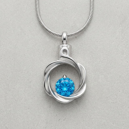 Aramat Jewels zilverkleurige stalen ashanger met blauwe zirkonia, schroefsluiting, zonder ketting.