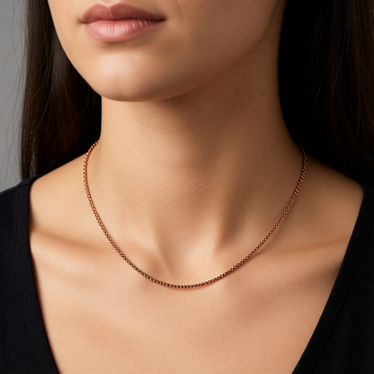 Rosékleurige Stalen Jasseron Ketting – Elegante Schakelketting Dames RVS