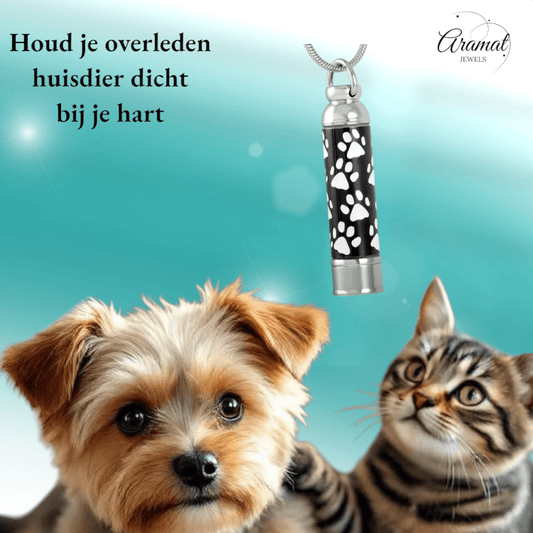 Ashanger buis met dierenpootjes – dierbare herinnering - Aramat Jewels - Gedenkhangers - cadeautip