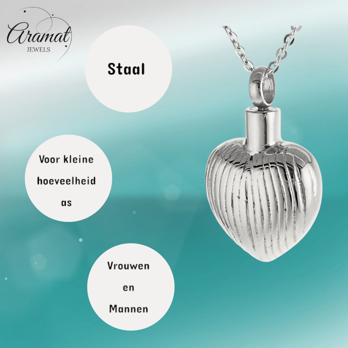 Ashanger hartjes zilverkleurig – strepen & herinnering - Aramat Jewels - Gedenkhangers - cadeautip