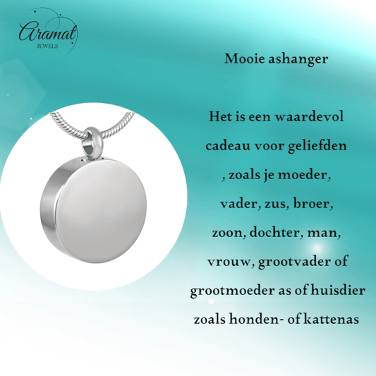 Ashanger Rond - Zilverkleurig RVS - 25x20 mm - hang730 - 8088 - Gedenkhangers kopen# - 25mm - alles - ashangers