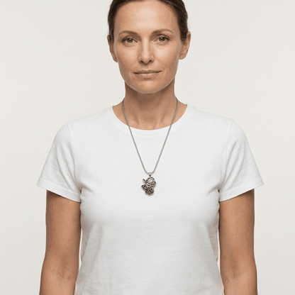 Ashanger Roos - Zilverkleurig RVS - 30x20 mm - Aramat Jewels - Gedenkhangers - cadeautip
