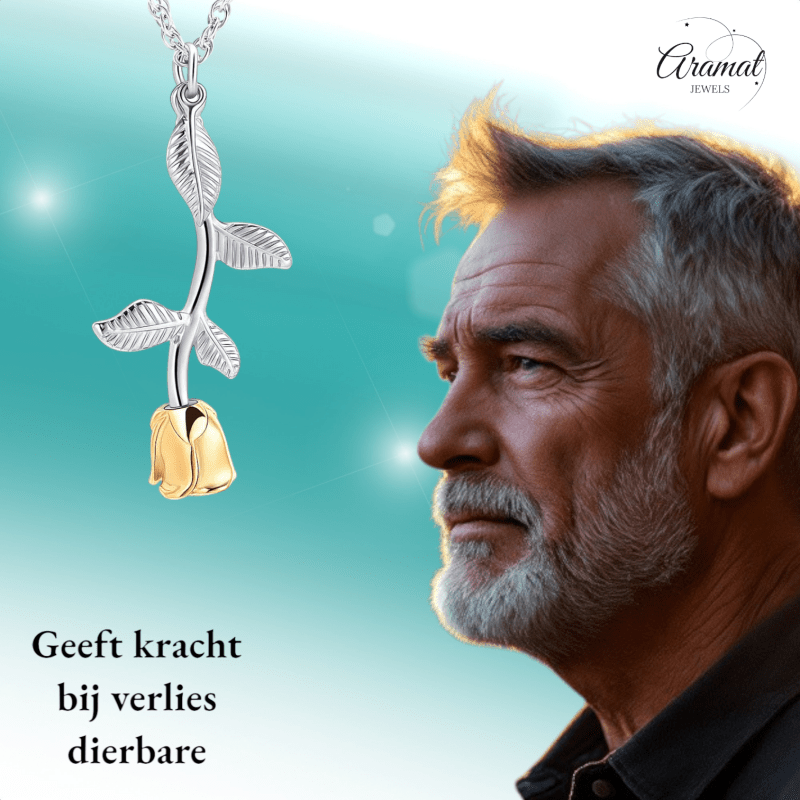 Bicolor RVS Ashanger Roos 45x23mm - hang1467 - IJD10034 - Gedenkhangers kopen# - 45mm - alles - ashangers