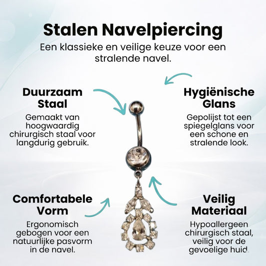 Piercing au nombril avec pendentif en forme de fleur