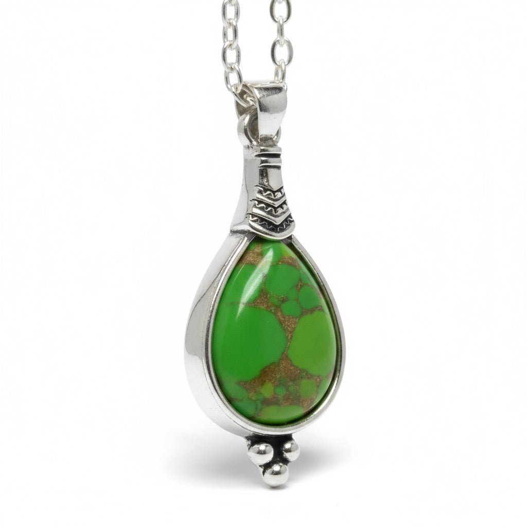 Bohemien Groene Gemarmerde Ketting - Aramat Jewels - Halskettingen - cadeautip