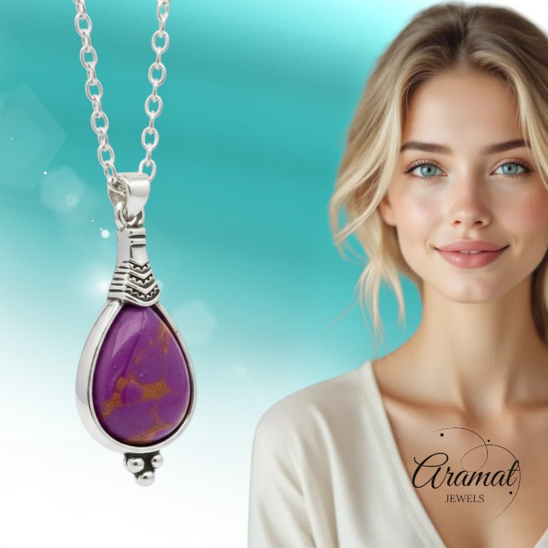 Bohemien Ketting met Druppelvormige Hanger - Aramat Jewels - Halskettingen - cadeautip