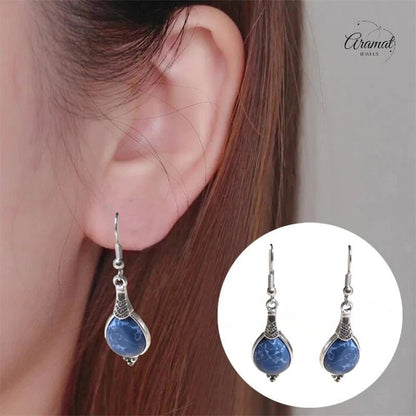 Boho Druppel Oorhangers Donkerblauw vrouw - oor6031 - Oorhangers kopen# - 50mm - alles - bali