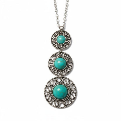 Boho Halsketting met Gemarmerde Turquoise Stenen - Aramat Jewels - Halskettingen - cadeautip
