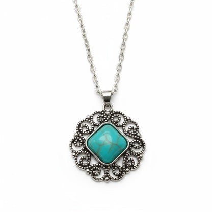 Boho Halsketting met Turquoise Steen - Aramat Jewels - Halskettingen - cadeautip